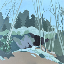 Load image into Gallery viewer, Evening on the Alum Cave Trail Acrylic on Birch Panel
