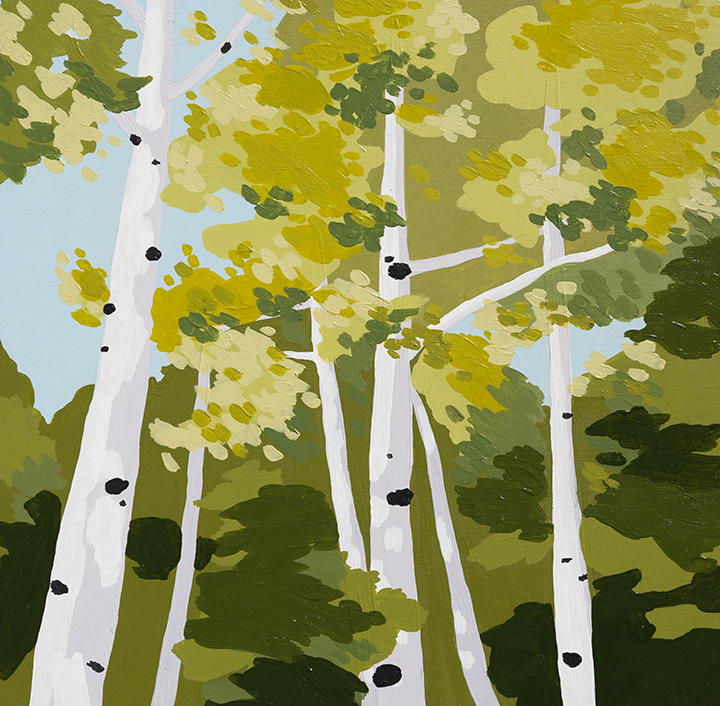 Aspen Trees Acrylic on Birch Panel