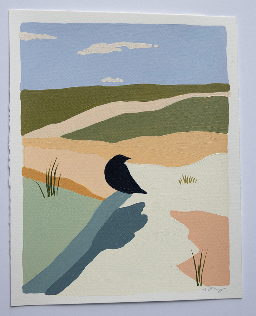 Bird on the Beach III Original Painting