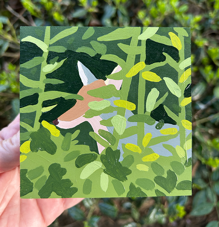 Coyote in Cades Cove Acrylic on Birch Panel