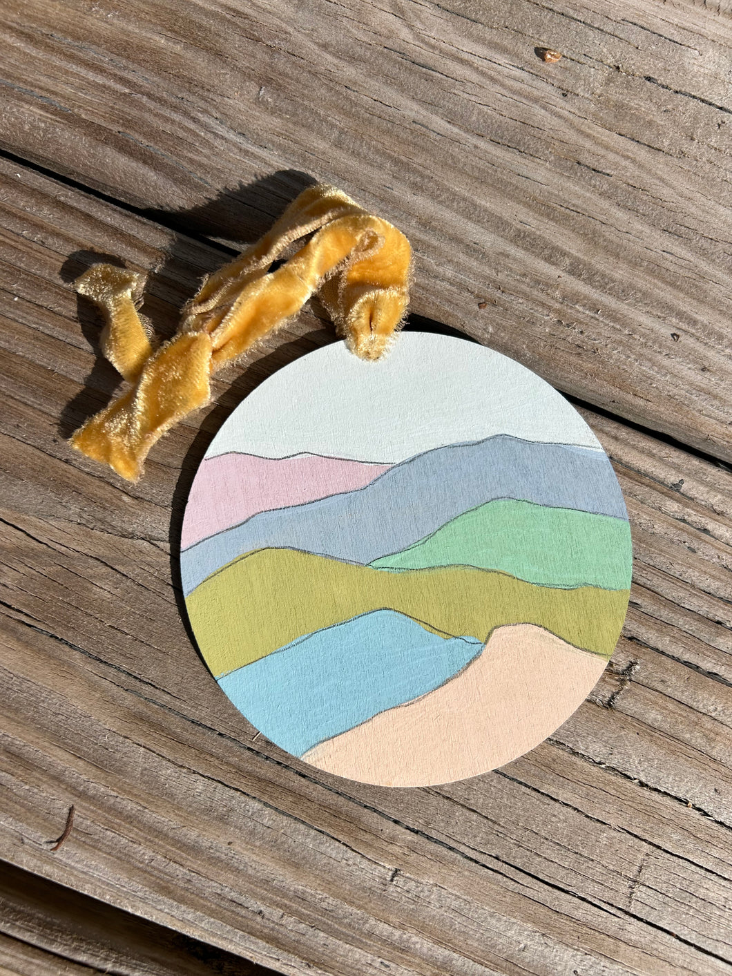 Mountain Pastels Hand-painted ornament