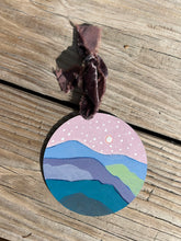 Load image into Gallery viewer, Purple Mountaints Hand-painted ornament
