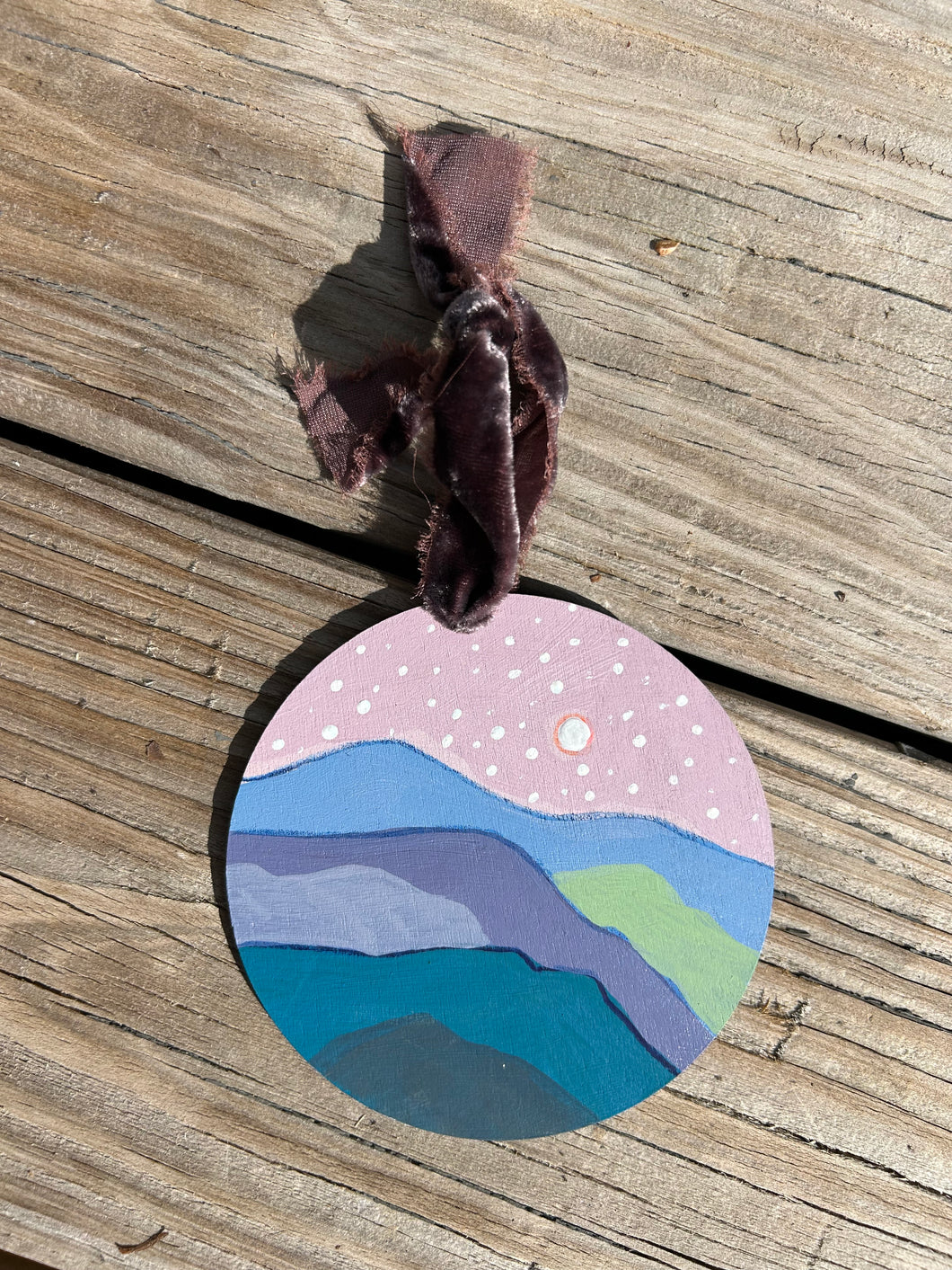 Purple Mountaints Hand-painted ornament