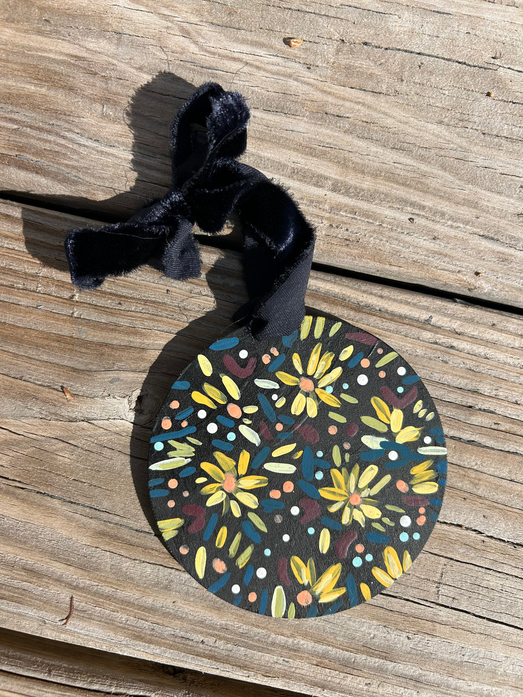 Sunny Blooms Hand-painted ornament