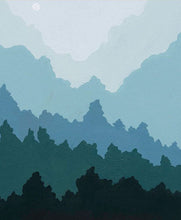Load image into Gallery viewer, Misty Mountain Moon Print
